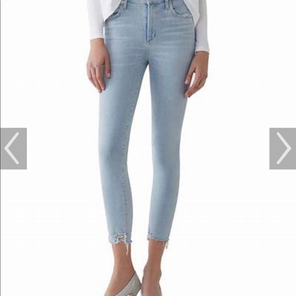 Agolde Sophie Cropped Blue Jeans